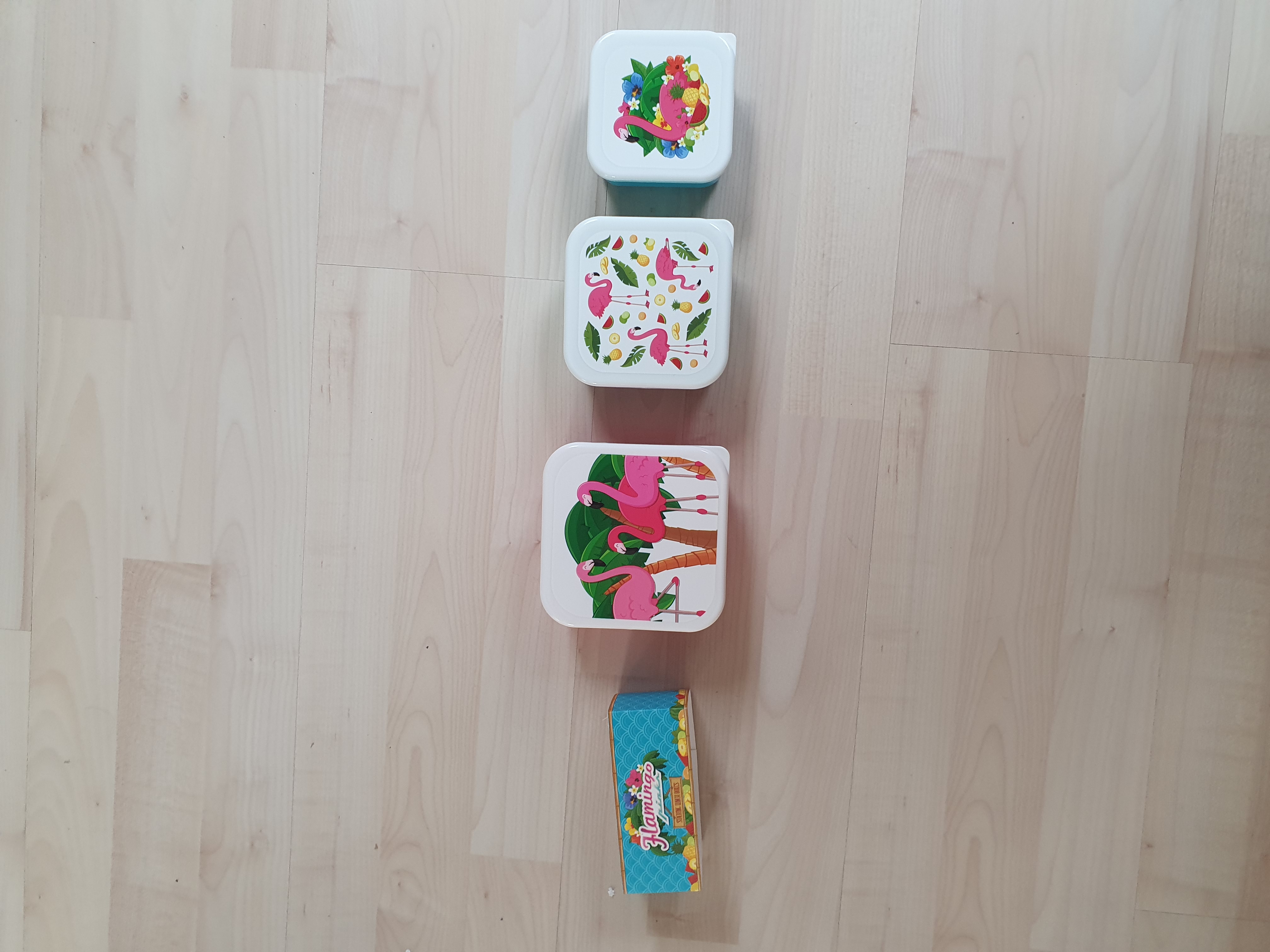 Tropischer Flamingo Design Lunchboxen Brotdosen 3er Set S/M/L