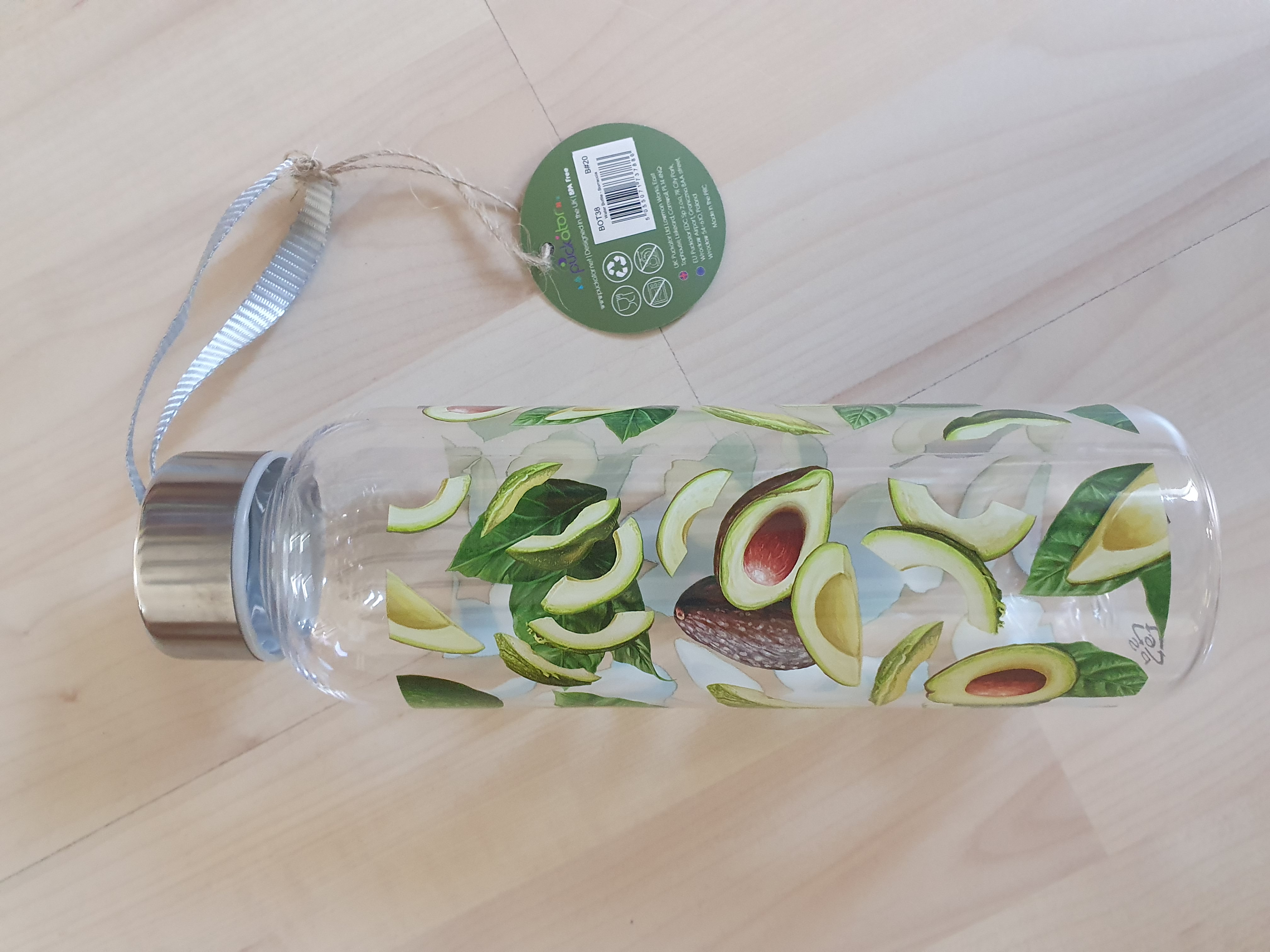 Avocado Design Wasserflasche mit Metalldeckel